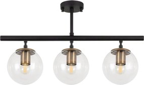 Lustra ATMACA 10275, negru/transparent, metal/sticla, 60x15x40 cm