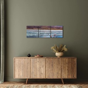 Tablou - Flamingo (cu ceas) (90x30 cm)