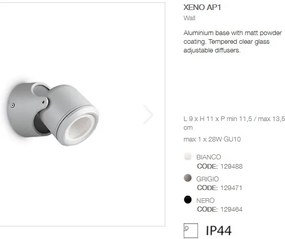 Aplica de perete moderna de exterior cu protectie IP44 XENO AP1 gri 129471
