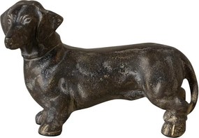 Decorațiune câine Teckel din aluminiu, H15 cm