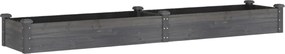 vidaXL Strat grădină înălțat cu căptușeală gri 240x45x25 cm, lemn brad