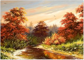 Tablou - Râu în peisaj de toamnă (70x50 cm)