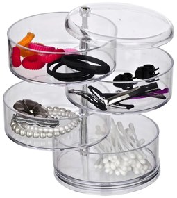 Organizator cu 4 compartimente pentru cosmetice Wenko Transparent