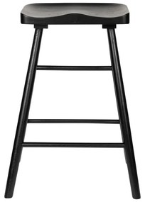 Scaun de bar negru din lemn de stejar (înălțime șezut 65,5 cm) Vander – White Label