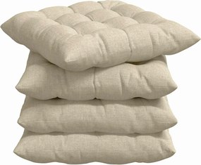 vidaXL Perne de Șezut 4 pcs Crem 40 x 40 x 6 cm țesătură