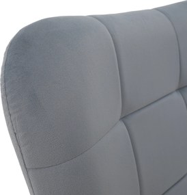 Fotoliu cu suport pentru picioare, ţesătură Velvet gri/negru, HABEN