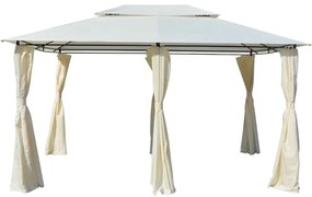 vidaXL Cort de grădină cu perdele 4 x 3 m, alb
