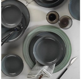 Set de veselă, 12 piese, gri/porțelan