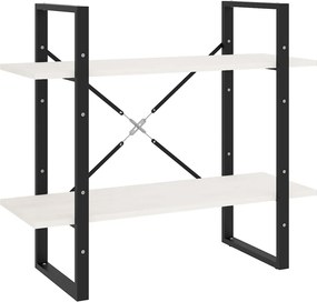 vidaXL Bibliotecă cu 2 rafturi, alb, 80x30x70 cm, lemn masiv de pin