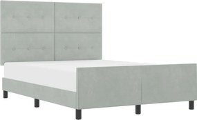 vidaXL Pat cu arcuri cu headboard Gri deschis 160 x 200 cm Catifea