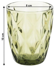 Set de pahare de apă, 6buc, 240 ml, verde, BAROLO TYPE 2