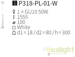Pendul design modern Nevill alb MYP318-PL-01-W