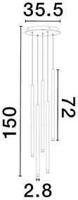 Lustra cu 5 pendule LED design tubular DANDIA