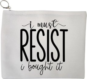 Portfard Cosmetice tip Plic, model I must resist, I bought it, 23x18 cm, Alb, BEKZ®