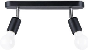 Plafonieră neagră din metal ø 6 cm Brando – Sollux