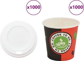 vidaXL Cești de cafea din hârtie cu capace 1000 buc 4oz 120ml