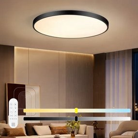 Immax NEO 07314L-LED Plafonieră dimabilă SEMPLICI 128W/230V Ø100 cm Wi-FiTuya negru + telecomandă