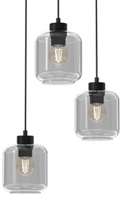 Lustră pe cablu SOMBRA 3xE27/60W/230V gri