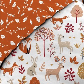 Lenjerie de pat pentru copii albă-teracotă din bumbac pentru pat de o persoană 140x200 cm Roxy – douceur d'intérieur