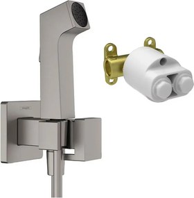 Set dus igienic cu corp ingropat Hansgrohe Bidette E EcoSmart 1 jet negru-crom periat