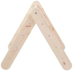 Triunghi Pikler de cățărat în culoare naturală din lemn de pin 60x60x60 cm Montessori – Meowbaby