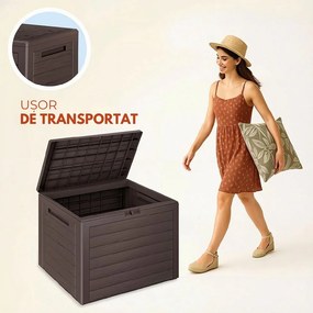 Cutie de depozitare WOODEBOX, 190L, 78x44x55cm, maro închis Prosperplast