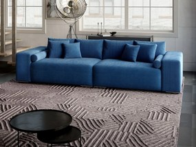 Canapea extensibilă dumonde cu ladă de depozitare si sezut confortabil din spuma high-density, Marbela Zoom Blue XXL 295x100 cm