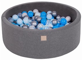 Meowbaby – Piscina rotunda 90x30 cm cu 200 mingi pentru copii – Dark Grey