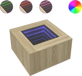 vidaXL Măsuță cafea cu LED, stejar Sonoma, 60x60x40 cm, lemn prelucrat
