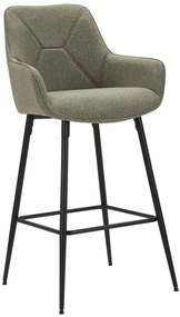 Set 2 scaune de bar gri din stofa si lemn de Pin, 55x55x109 cm, Bar Mauro Ferretti