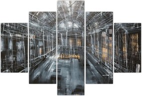 Tablou cu u interiorul clădirii vechi (150x105 cm)