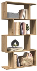 vidaXL Bibliotecă/separator 4 nivel stejar artizanal 70x24x129 cm lemn