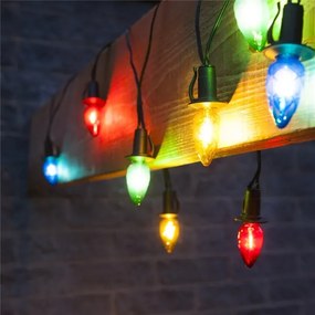 Ghirlandă LED de exterior CONE FILAMENT, 19 m, 20 x E10, multicolor/alb cald, IP44