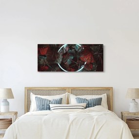 Tablou - Cerc de neon între palmieri (120x50 cm)