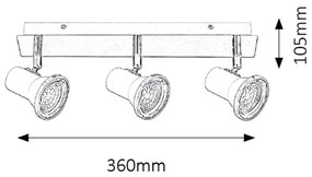 Plafoniera cu 3 spoturi directionabile pentru baie IP44 Steve 5499 RX