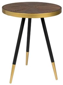 Masuta de cafea rotunda nuc Side Table Denise | WHITE LABEL LIVING