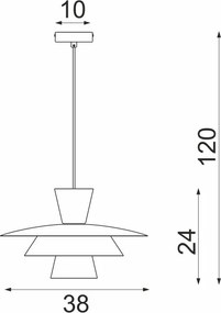 Lustră cu cablu PLATO 1xE27/15W/230V, albă