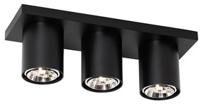 Plafoniera modernă cu spoturi negre cu 3 lumini - Tubo