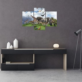 Tablou - Animale pe insulă (90x60 cm)