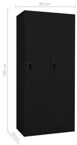 Sifonier, negru, 80x50x180 cm, otel Negru, 1