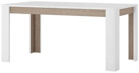 Masă de sufragerie Lynatut Typ 75 (alb ultralucios + stejar sonoma trufă închis) (pentru 6-8 persoane). 1075521
