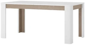 Masă de sufragerie Lynatut Typ 75 (alb ultralucios + stejar sonoma trufă închis) (pentru 6-8 persoane). 1075521