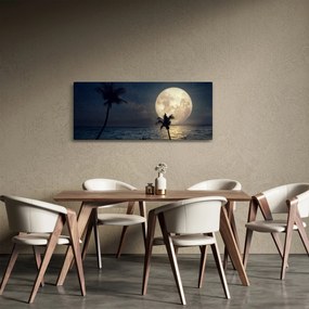 Tablou - Plaja cu lună plină (120x50 cm)