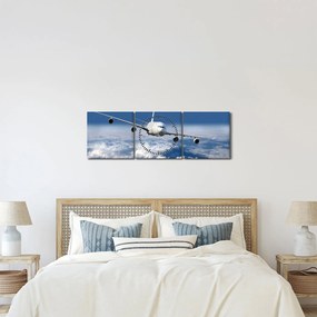 Tablou - Avion în nori (cu ceas) (90x30 cm)
