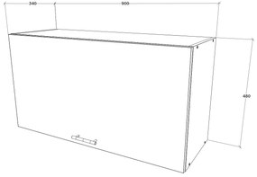 Corp Superior Mars, 1 Usa, Alb, 90 x 34 x 48 cm