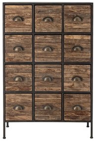 Comodă neagră/maro din metal 60,5x92x33,5 cm Matteo – Bloomingville