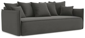 Canapea gri închis extensibilă/cu spațiu de depozitare cu tapițerie din catifea 225 cm Hula – Makamii
