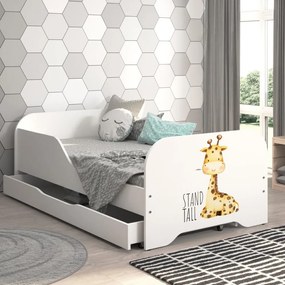 Pat pentru copii MIKI 160 x 80 cm cu motiv girafă