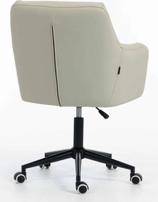 HR840K Scaun Culoarea Inului Piele Ecologica Premium Soft cu Bază Neagră