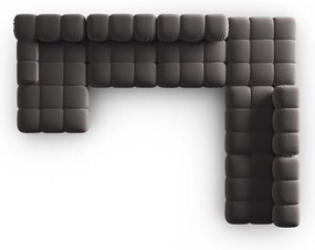 Canapea gri închis cu tapițerie din catifea 379 cm Bellis – Micadoni Home